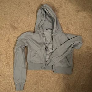 Brandy cropped zip up jacket